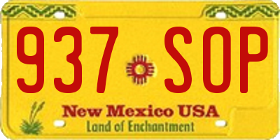 NM license plate 937SOP