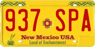 NM license plate 937SPA
