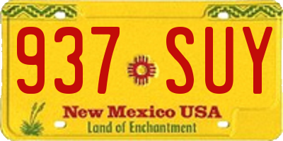 NM license plate 937SUY