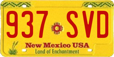 NM license plate 937SVD