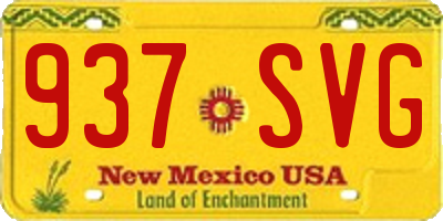 NM license plate 937SVG
