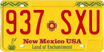 NM license plate 937SXU