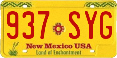 NM license plate 937SYG
