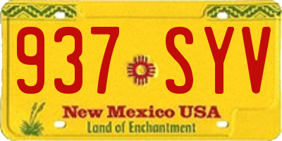 NM license plate 937SYV