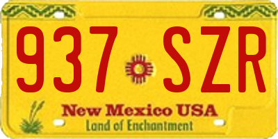NM license plate 937SZR