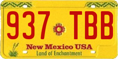NM license plate 937TBB