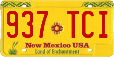 NM license plate 937TCI