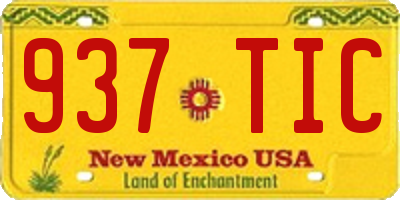 NM license plate 937TIC