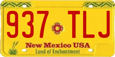 NM license plate 937TLJ