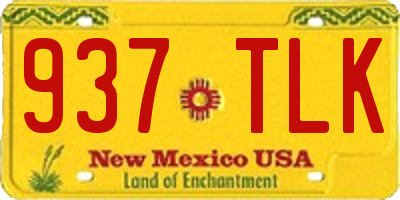 NM license plate 937TLK