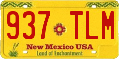 NM license plate 937TLM