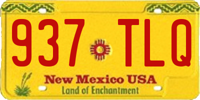NM license plate 937TLQ