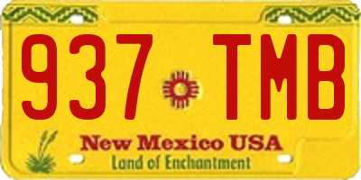 NM license plate 937TMB