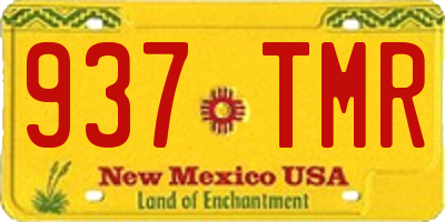 NM license plate 937TMR