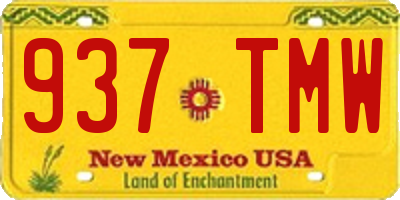 NM license plate 937TMW