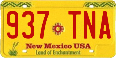 NM license plate 937TNA