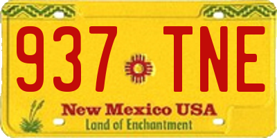 NM license plate 937TNE