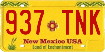 NM license plate 937TNK