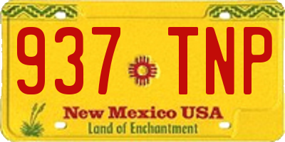 NM license plate 937TNP