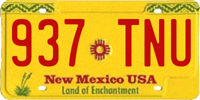 NM license plate 937TNU