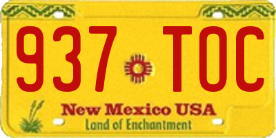 NM license plate 937TOC