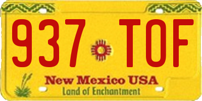 NM license plate 937TOF