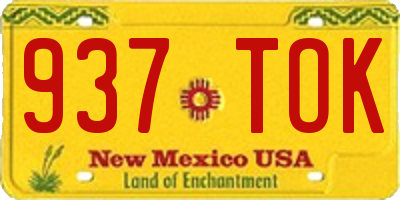 NM license plate 937TOK