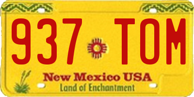 NM license plate 937TOM
