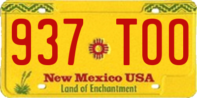 NM license plate 937TOO