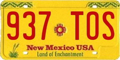 NM license plate 937TOS