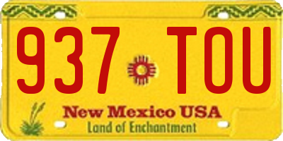 NM license plate 937TOU
