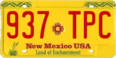 NM license plate 937TPC
