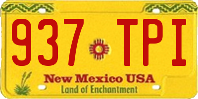 NM license plate 937TPI