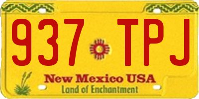 NM license plate 937TPJ