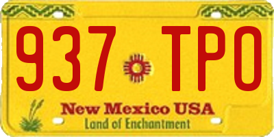 NM license plate 937TPO