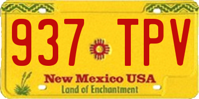NM license plate 937TPV