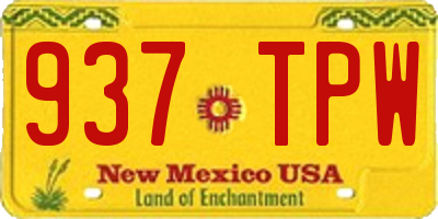 NM license plate 937TPW