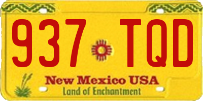 NM license plate 937TQD