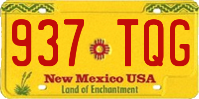 NM license plate 937TQG