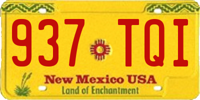 NM license plate 937TQI