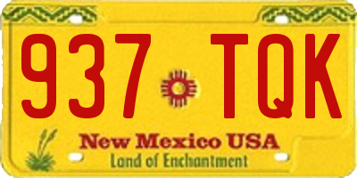 NM license plate 937TQK