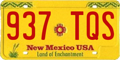 NM license plate 937TQS