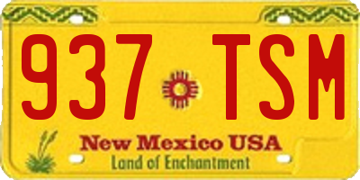NM license plate 937TSM