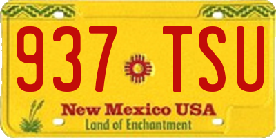 NM license plate 937TSU