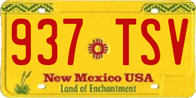 NM license plate 937TSV