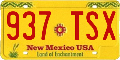 NM license plate 937TSX