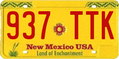 NM license plate 937TTK