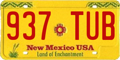 NM license plate 937TUB