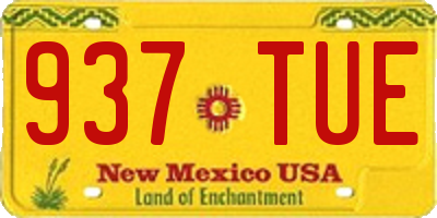 NM license plate 937TUE