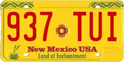 NM license plate 937TUI